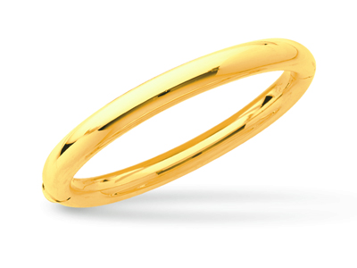 Bracciale Bangle, Filo Rotondo 7 Mm, Forma Ovale 63 Mm, Oro Giallo 18 Ct.