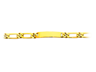 Bracciale Identit A Maglie Alternate 11 Stretto 9 Mm, 22 Cm, Oro Giallo 18 Carati