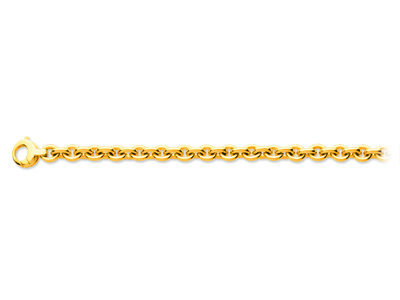 Bracciale Tondo Maglia Forat 7 Mm,18,50 Cm, Oro Giallo 18 Carati