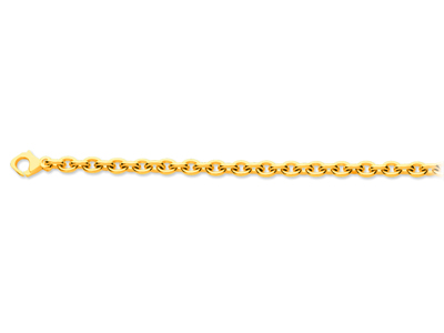 Bracciale Rotondo Forçat Maglia 5,60 Mm, 19,50 Cm, Oro Giallo 18 Carati