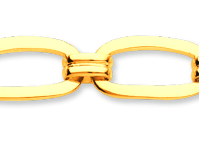 Bracciale Catena Alternata Ovale E Doppia Maglia 10 Mm, 19,5 Cm, Oro Giallo 18 Carati - Immagine Standard - 2