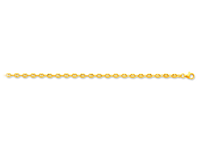 Bracciale Con Chicco Di Caffè Cavo 3,30 Mm, 18 Cm, Oro Giallo 18 Carati