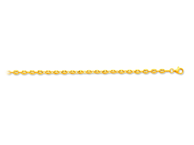 Bracciale Con Chicco Di Caffè Cavo 3,70 Mm, 18 Cm, Oro Giallo 18 Carati