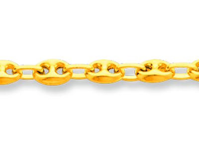 Catena A Maglia Vuota A Chicchi Di Caff} 3,70 Mm, 45 Cm, Oro Giallo 18carati - Immagine Standard - 2