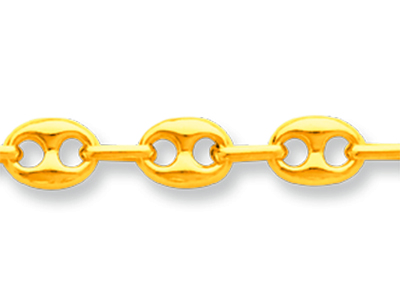 Catena A Maglia Cava A Grano Di Caff} 4,70 Mm, 50 Cm, Oro Giallo 18 Carati - Immagine Standard - 2