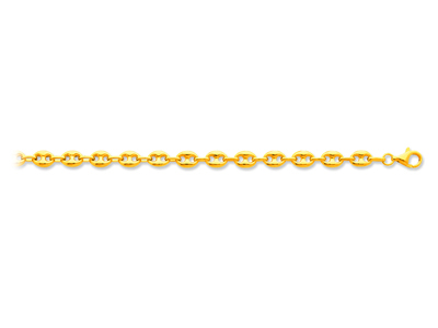 Bracciale Con Chicchi Di Caffè Cavi 6 Mm, 19 Cm, Oro Giallo 18 Carati - Immagine Standard - 1