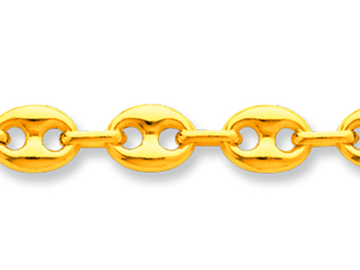 Bracciale Con Chicchi Di Caffè Cavi 6 Mm, 19 Cm, Oro Giallo 18 Carati - Immagine Standard - 2