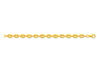 Catena A Maglia Cava A Grano Di Caff 6 Mm, 50 Cm, Oro Giallo 18 Carati