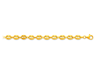 Bracciale Con Chicco Di Caffè Cavo 7,30 Mm, 19 Cm, Oro Giallo 18 Carati - Immagine Standard - 1