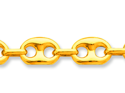 Bracciale Maglia A Grani Di Caff} Cava 9 Mm, 21 Cm, Oro Giallo 18 Carati - Immagine Standard - 2