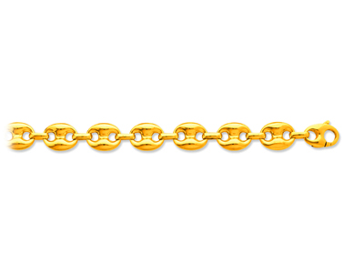 Bracciale A Maglia A Chicco Di Caff Cava 12 Mm, 22 Cm, Oro Giallo 18k