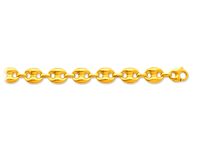 Bracciale Con Chicchi Di Caffè Cavi 12 Mm, 22 Cm, Oro Giallo 18 Carati - Immagine Standard - 1