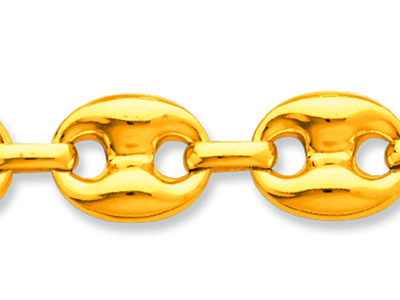 Catena A Maglia Cava A Grano Di Caff} 12 Mm, 60 Cm, Oro Giallo 18 Carati - Immagine Standard - 2