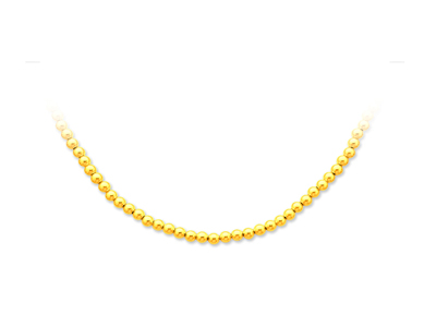 Collana Bolle Parigine 3 Mm, 43 Cm,oro Giallo 18 Carati