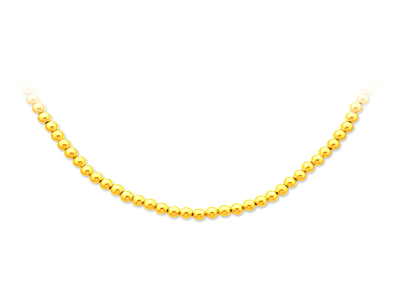 Collana Bolle Parigine 4 Mm, 43 Cm,oro Giallo 18 Carati