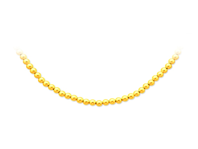 Collana Palline Parigine 5 Mm, 43 Cm, Oro Giallo 18 Carati