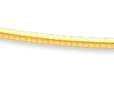 Collana Omega Tonda Avvolto 1,4 Mm,50 Cm, Oro Giallo 18 Carati - Immagine Standard - 2