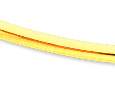 Collana Omega Bombata 4 Mm, 45 Cm, Oro Giallo 18 Carati - Immagine Standard - 2