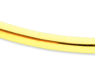 Collana Omega Bombata 6 Mm, 45 Cm, Oro Giallo 18 Carati - Immagine Standard - 2