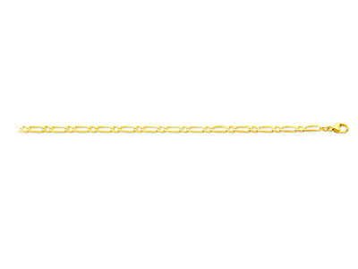 Bracciale Ultrapiatto 1/1 A Maglie Alternate 3 Mm, 18 Cm, Oro Giallo 18 Carati - Immagine Standard - 1