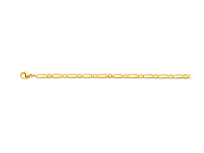 Bracciale 1/1 Ultra Piatto A Maglie Alternate 4 Mm, 18,5 Cm, Oro Giallo 18 Carati - Immagine Standard - 1