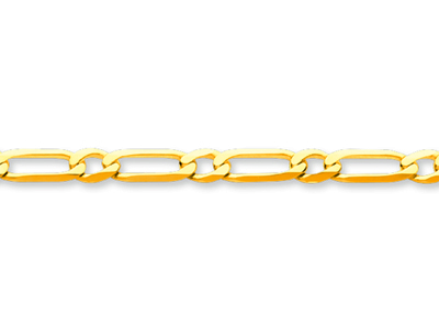 Bracciale 1/1 Ultra Piatto A Maglie Alternate 4 Mm, 18,5 Cm, Oro Giallo 18 Carati - Immagine Standard - 2