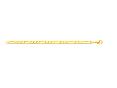 Bracciale A Maglie Alternate 13 Ultraplano 3,80 Mm, 21 Cm, Oro Giallo18 Carati