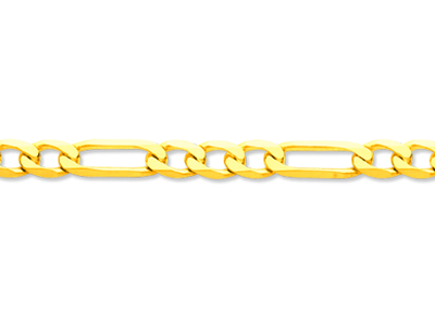 Bracciale 1/3 Ultrapiatto A Maglie Alternate 3,80 Mm, 21 Cm, Oro Giallo 18 Carati - Immagine Standard - 2