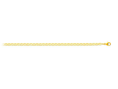 Bracciale 3 Mm, Maglia Marina Battuta, 21 Cm, Oro Giallo 18 Carati