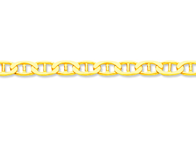 Bracciale 3 Mm, Maglia Marina Battuta, 21 Cm, Oro Giallo 18 Carati - Immagine Standard - 2