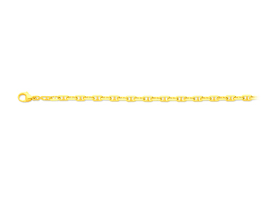 Catena A Maglia Forat Marine Diamantata 3,70 Mm, 55 Cm, Oro Giallo 18kt