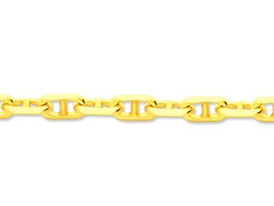 Catena Forçat Marine Taglio Diamante 3,70 Mm, 55 Cm, Oro Giallo 18 Ct. - Immagine Standard - 2