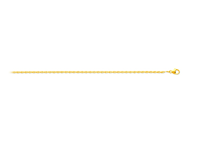 Catena A Maglie Corda Piena 1,50 Mm, 45 Cm, Oro Giallo 18 Carati