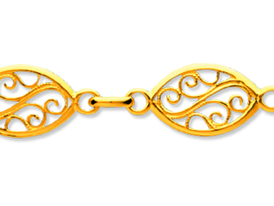 Bracciale A Maglia Filigranata 8 Mm, 20 Cm, Oro Giallo 18 Carati - Immagine Standard - 2