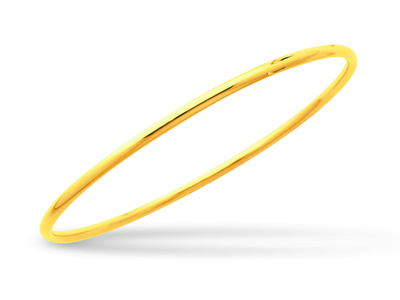 Bracciale Solido Collana Chiusa, Filo Tondo 2,5 Mm, Forma Rotonda 60 Mm, Oro Giallo 18 Ct.