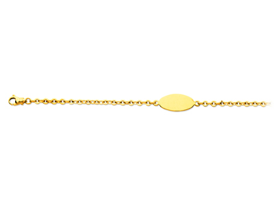 Identit Junior In Maglia Lentille Con Anelli Intermedi, 18 Cm, Oro Giallo 18 Carati