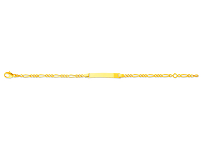 Braccialetto Identit Bambino Con Maglia Alternata, 14 Cm, Oro Giallo 18 Carati