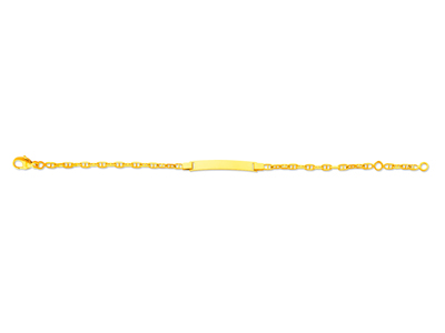 Braccialetto Identit Bambino Con Maglia Forat Marina, 14 Cm, Oro Giallo 18 Carati