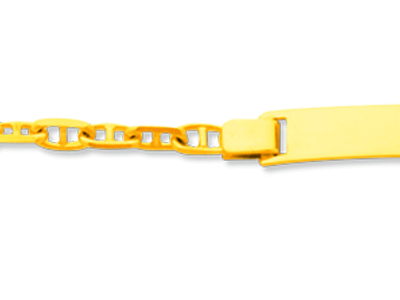 Braccialetto Identit@ Bambino Con Maglia For\at Marina, 14 Cm, Oro Giallo 18 Carati - Immagine Standard - 2