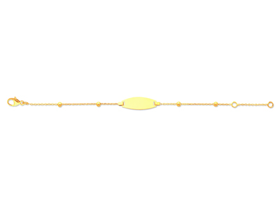 Catena A Palline Identit@ Bambino, Placca Ovale, 14 Cm, Oro Giallo 18k - Immagine Standard - 1