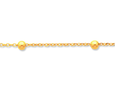 Catena A Palline Identit@ Bambino, Placca Ovale, 14 Cm, Oro Giallo 18k - Immagine Standard - 2