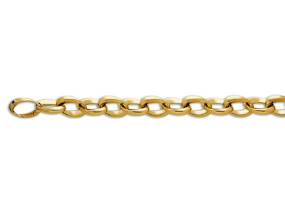 Bracciale A Maglie Diagonali 14,90 Mm, 21,5 Cm, Oro Giallo 18 Carati. Rif. 2193