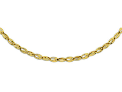 Collana Ovale E Traforata, Modello Piccolo, 46 Cm, Oro Giallo 18 Carati. Ref. 5759