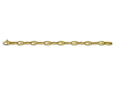 Bracciale Ovale E Traforato, 20 Cm, Oro Giallo 18 Carati