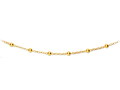 Collana Catena E Palline Alternate 6 Mm, 44,5 Cm, Oro Giallo 18 Carati - Immagine Standard - 1