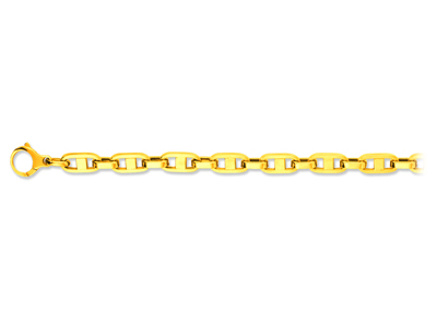 Bracciale In Maglia Marina Piatta 6mm, 19,50 Cm, Oro Giallo 18 Carati