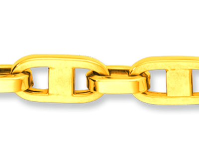 Bracciale Piatto Maglia Marina 6 Mm, 19,5 Cm, Oro Giallo 18 Carati - Immagine Standard - 2