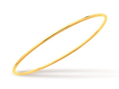 Bracciale Collana Solida, Filo Rotondo 2 Mm, Forma Rotonda 58 Mm, Oro Giallo 18 Ct.