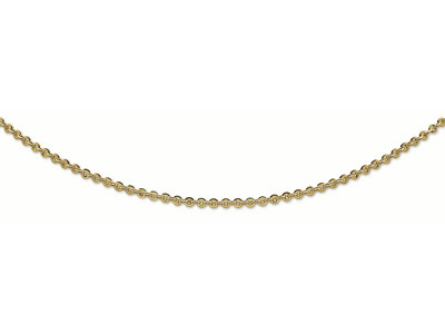 Collana Con Maglia A Lenticchie Da 3,8 Mm, Modello Piccolo, 45 Cm, Oro Giallo 18 Ct.