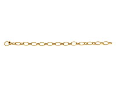 Bracciale A Maglie Ovali Alternate, 20,5 Cm, Oro Giallo 18 Carati - Immagine Standard - 1